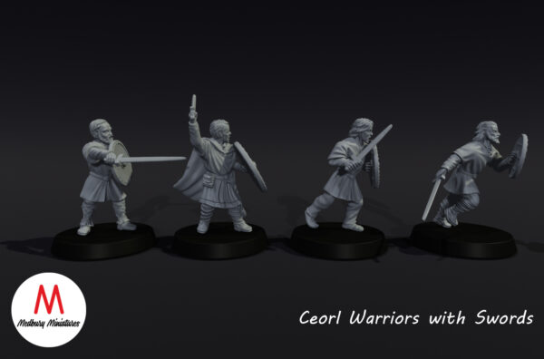 11th Century Ceorl Warriors with Swords - Medbury Miniatures