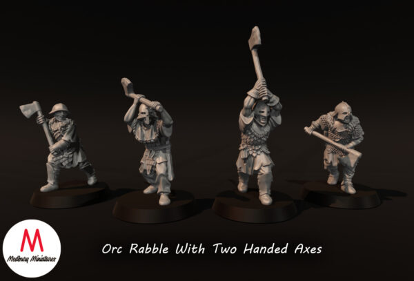 Orc Rabble With Two Handed Axes - x4