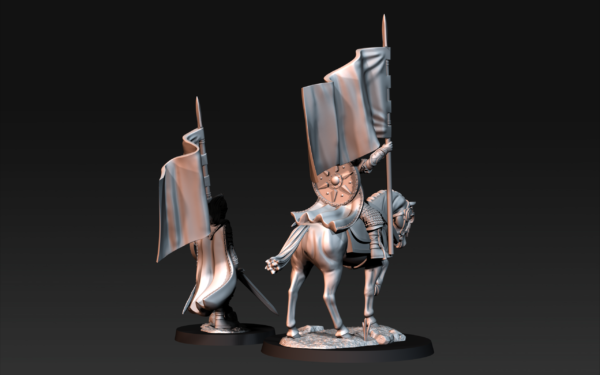 West Human Royal Guard With Banner On Foot - x1