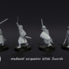 Medieval Sergeants with Swords - Średniowieczni Sierżanci z Mieczami - Zestaw x4