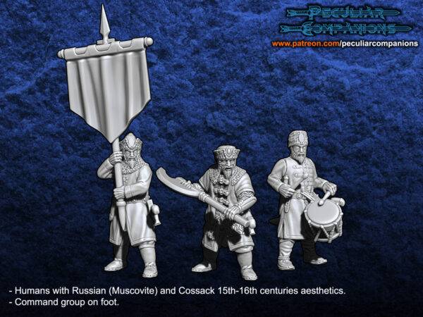 Russian Humans Command Group on Foot - x3