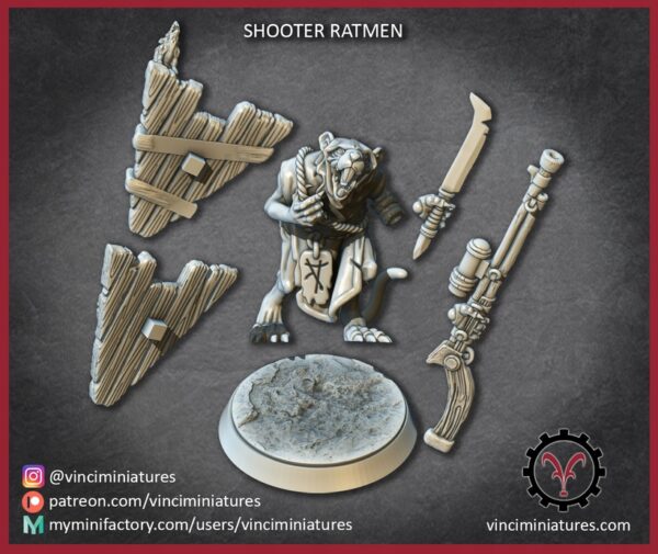 Ratmen Shooter #6 - Vinciminiatures - Druk 3D