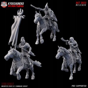 bb76b4d768fea8e5e66a48045cf6df29.jpg Mounted High Elf CMD - Kyoushenko Miniatures