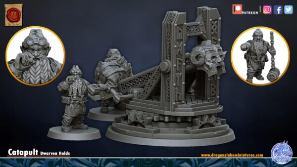 Dwarven Catapult - DL Miniatures - Druk 3D