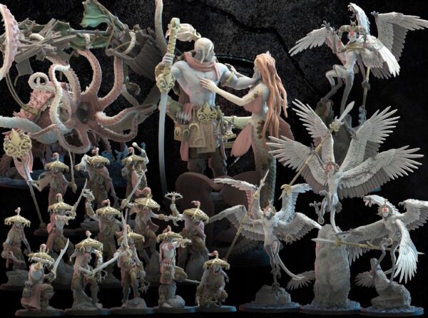 Dark Elves - Akkorokamui, Corsairs x10 - Druk 3D