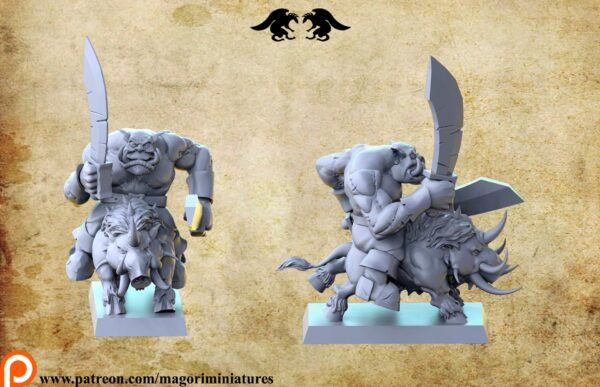 Orc Dire Boar Rider x4 Magori Miniatures