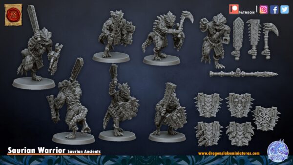 Saurian Warriors Unit CMD x20 - DL Miniatures