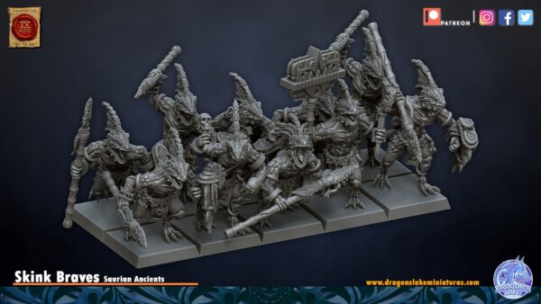 Skinks Unit CMD - DL Miniatures - Druk 3D