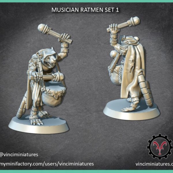 Musician Ratmen Set 1- Vinciminiatures - Druk 3D