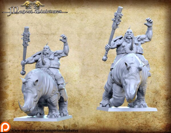 Ogre Rhino Riders x3 - Magori Miniatures - Druk 3D