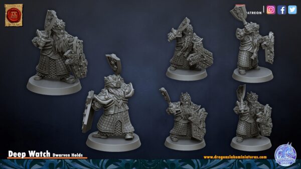 c677017929d5ea5c354863d963b776b9.jpg Deep Watch Axe and Shield x10 - DL Miniatures