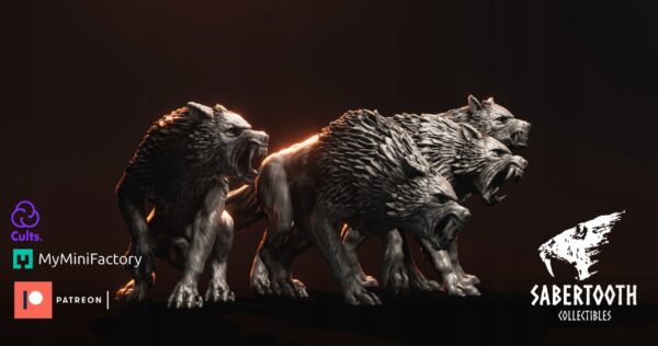 Direwolves x5 - Minifaktura - Druk 3D