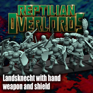 Landsknecht with Hand Weapon and Shield - x10