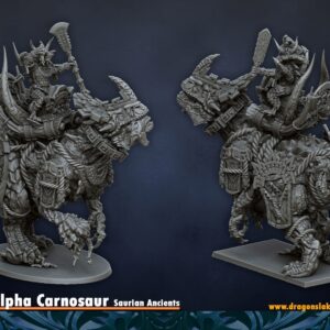 Saurian Warlord on Alpha Carnosaur - DL Miniatures