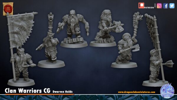 Dwarven Warriors CMD - DL Miniatures - Druk 3D