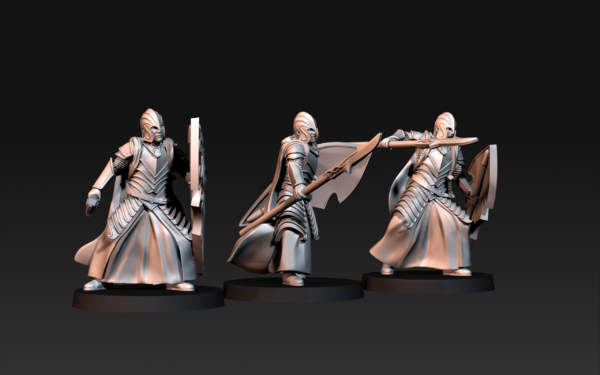 Bloody elves with spear and shield - 6 Póz