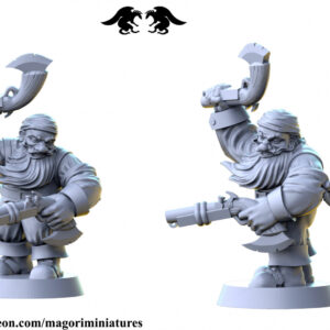 Dwarf Pirate 2#- Magori Miniatures - Druk 3D