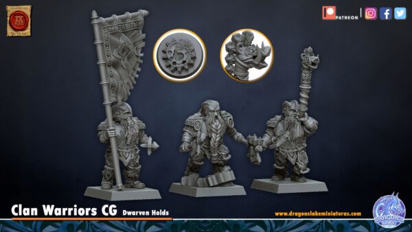 Dwarven Warriors CMD - DL Miniatures - Druk 3D