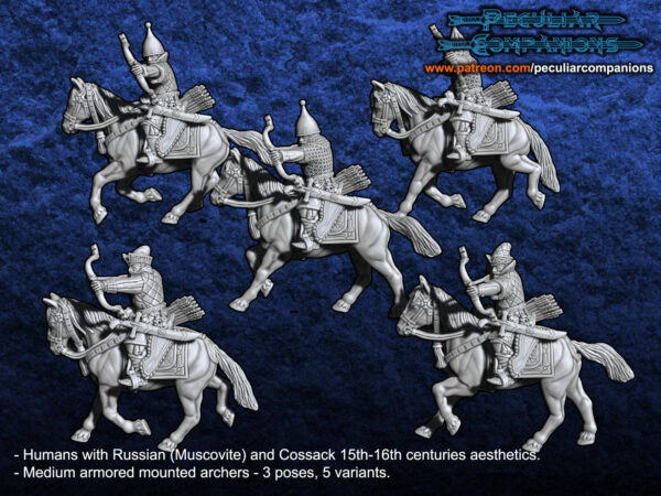 Russian Humans Muscovite Mounted Archers - x1