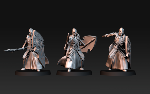 Bloody elves with spear and shield - 6 Póz