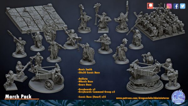 Dwarven Greybeards CMD - DL Miniatures - Druk 3D