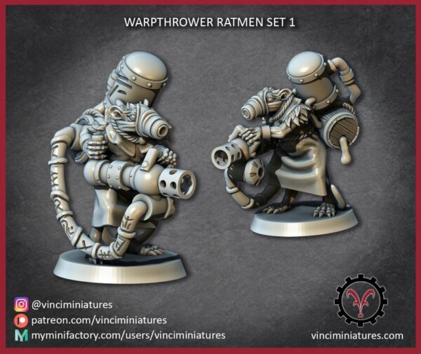 Warpthrower Ratmen #2 - Vinciminiatures - Druk 3D
