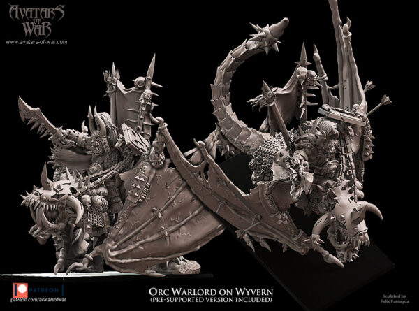 Orc Warlord Mounted on Wyvern
