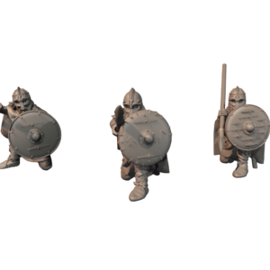 Vendel Era Warriors Kneeling with Spears - x3