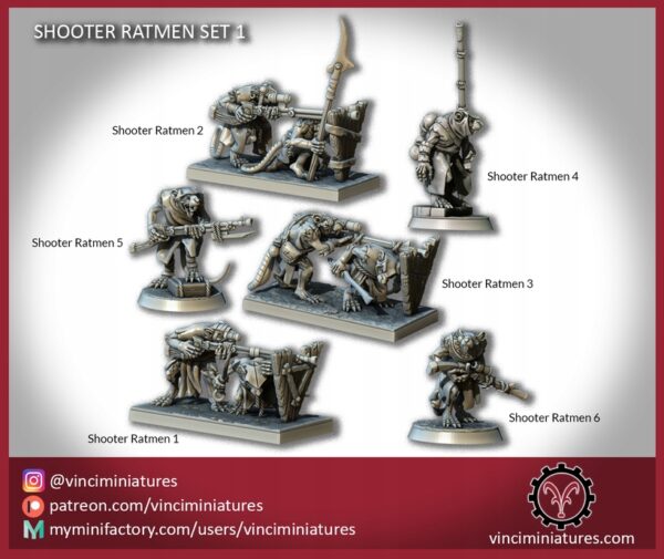 Shooter Ratmen #5 - Vinciminiatures - Druk 3D