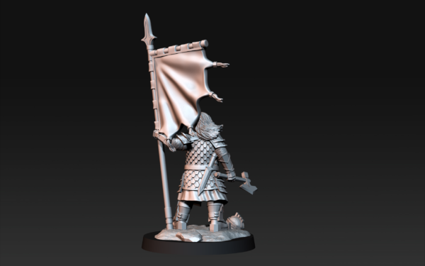 Silver Goat Dwarves: Banner on Foot