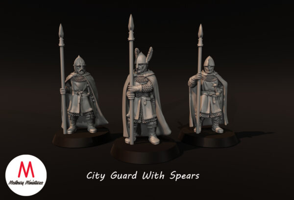 City Guards With Spears On Foot - x1