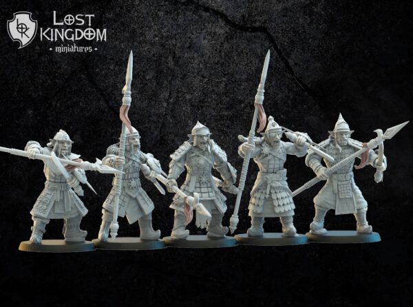 Mongobbo Spearmen on foot - Lost Kingdom -Druk 3D