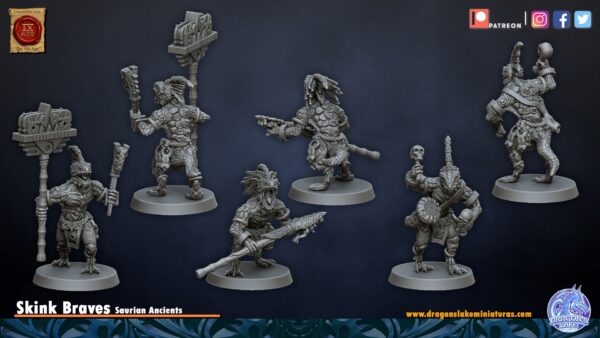 Skinks Unit CMD - DL Miniatures - Druk 3D