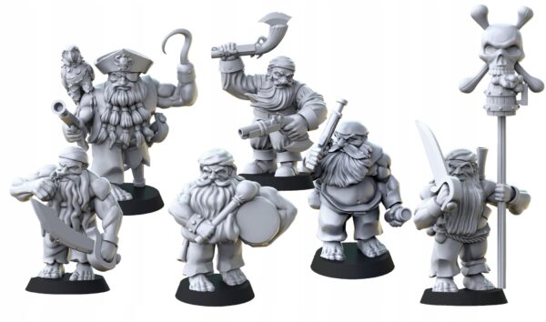 Dwarf Pirates - Magori Miniatures - Druk 3D