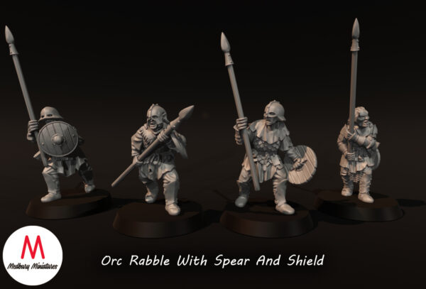 Orc Rabble With Spear and Shield - x1