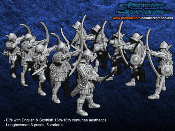 Anglo-Scottish Elfs Longbowmen - x10