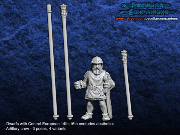 Breton Dwarfs Artillery Crew - x4