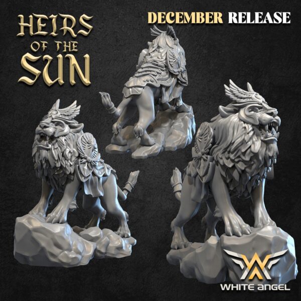 Lion Attack x5 - White Angel Miniatures