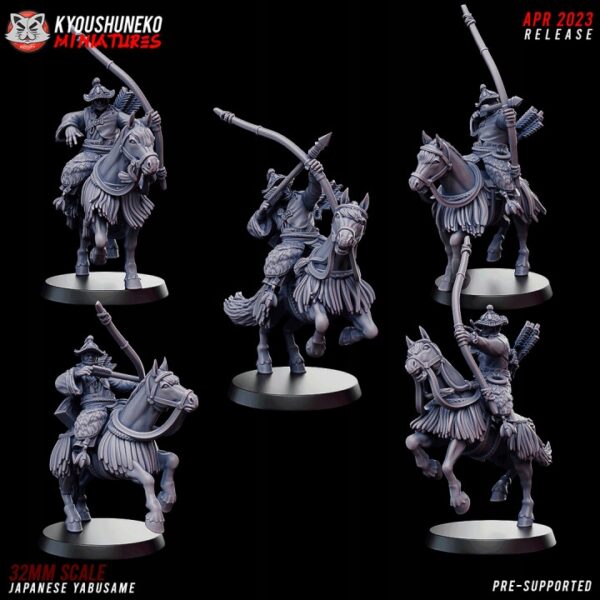 e59548d624d6b453df774148f609a29a.jpg Japanese Yabusame 5 szt.- Kyoushuneko Miniatures
