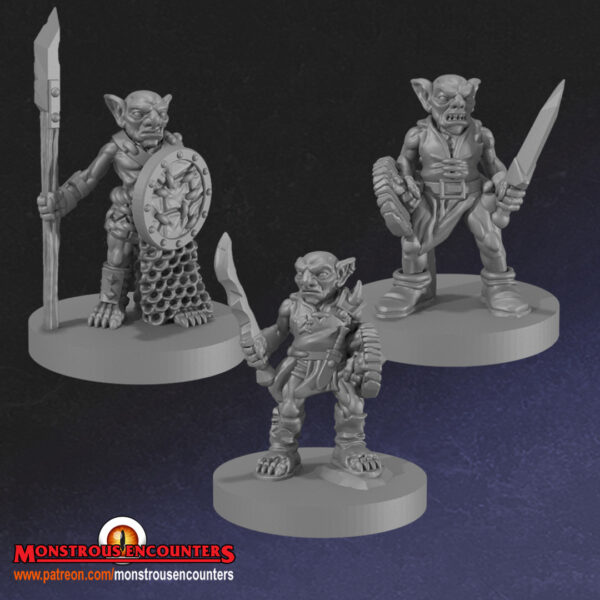 Goblin Fighters - 3 Pozy - Monstrous Encounters