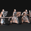 Bloody elves with spear and shield - 6 Póz