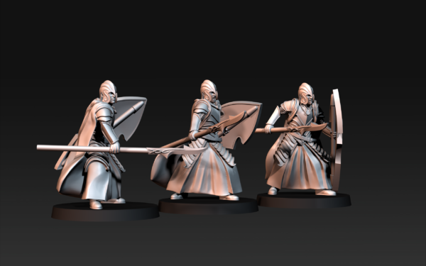 Bloody elves with spear and shield - 6 Póz