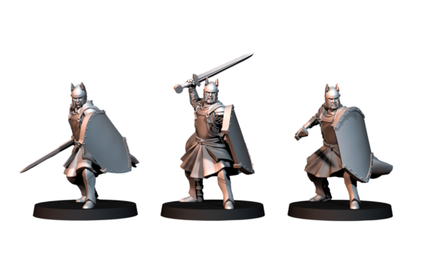 High humans warriors with Swords and Shields - x6