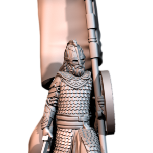West Human Royal Guard With Banner On Foot - x1