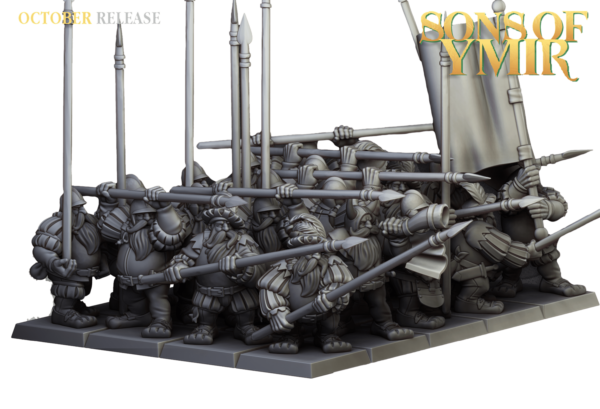 Dwarf Mercenary Pikemen - 17x + CMD