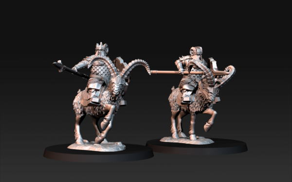 Silver Goat Dwarves Spearmen - Krasnoludy na Kozach - 6 Póz