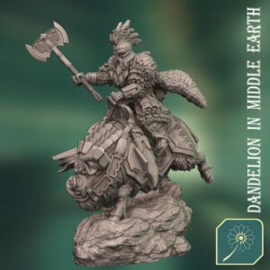 Dwarven King on War Hog #2 - DIME - Minifaktura