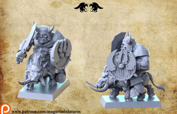 Orc Dire Boar Rider x4 Magori Miniatures