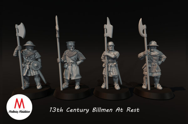 13th Century Billmen at Rest - 4 Pozy