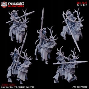 f33c9ec60d4f9cc03e25c8b9276aa12a.jpg Highborn Elves Reaver Cavalry Lancers x5 - Minifaktura